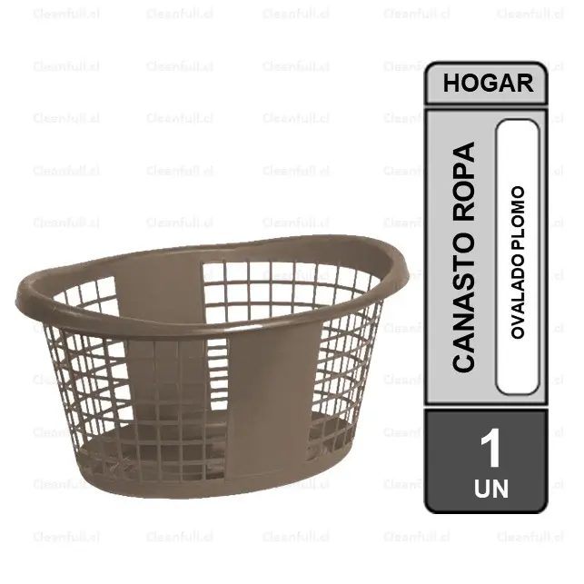 CANASTO ROPA OVALADO PLOMO | CleanFull